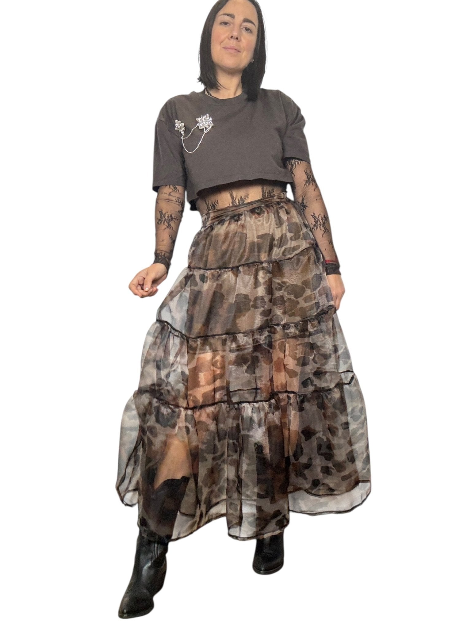 GONNA MACULATA IN TULLE SUSY MIX - XE BLU ABBIGLIAMENTO