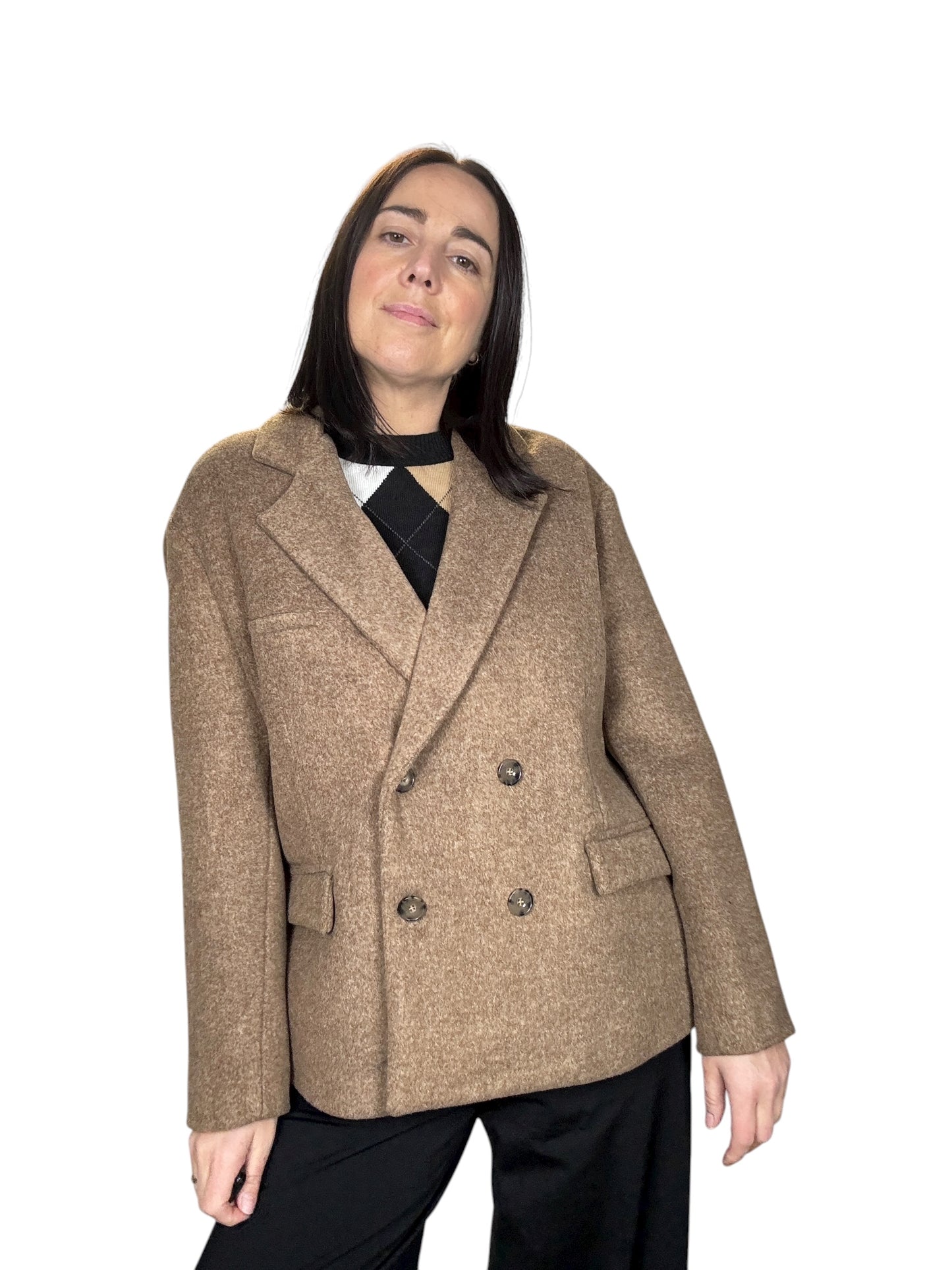 CAPPOTTINO CORTO A DOPPIOPETTO TENSIONE IN