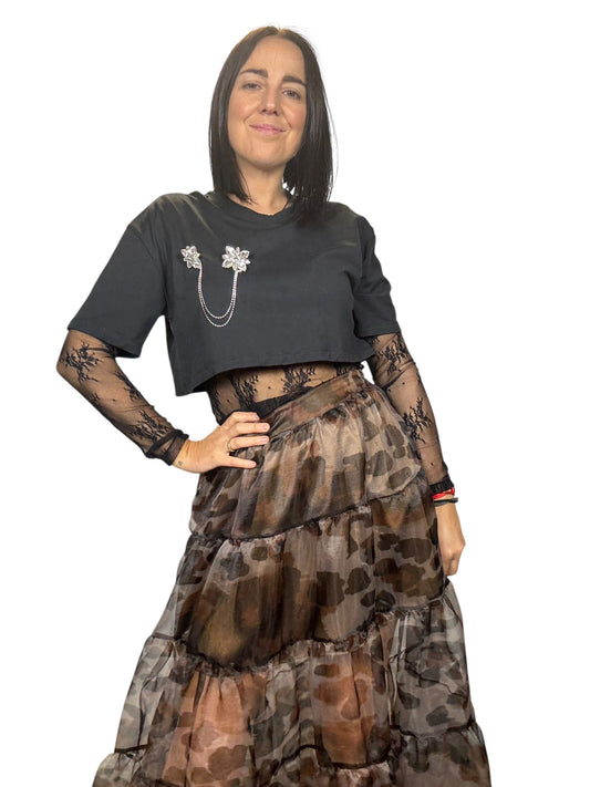 MAGLIETTA IN PIZZO CON BODY SUSY MIX