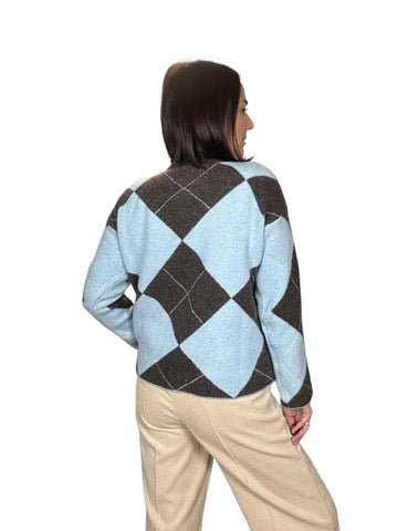 MAGLIA MORBIDOSA A ROMBI (OVER) SUSY MIX - XE BLU ABBIGLIAMENTO