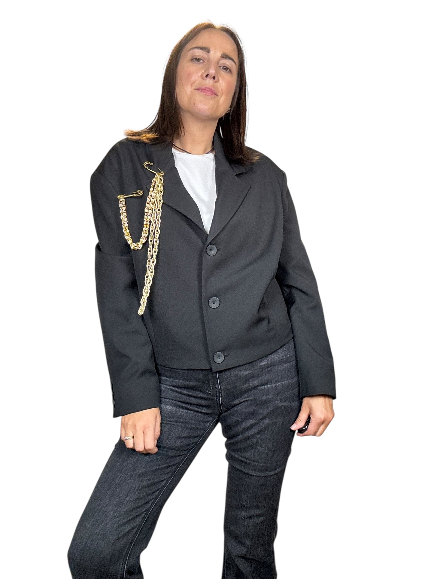 GIACCA CROPPED CATENE SUSY MIX