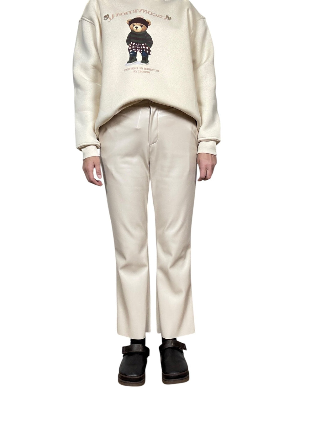 PANTALONE IN ECOPELLE A TROMBETTA TENSIONE IN - XE BLU ABBIGLIAMENTO