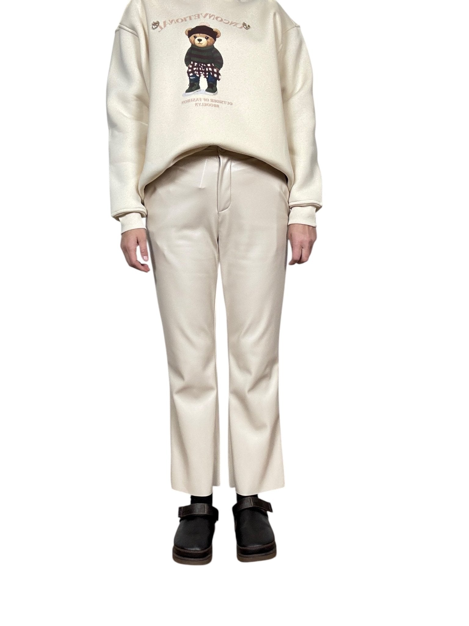 PANTALONE IN ECOPELLE A TROMBETTA TENSIONE IN - XE BLU ABBIGLIAMENTO