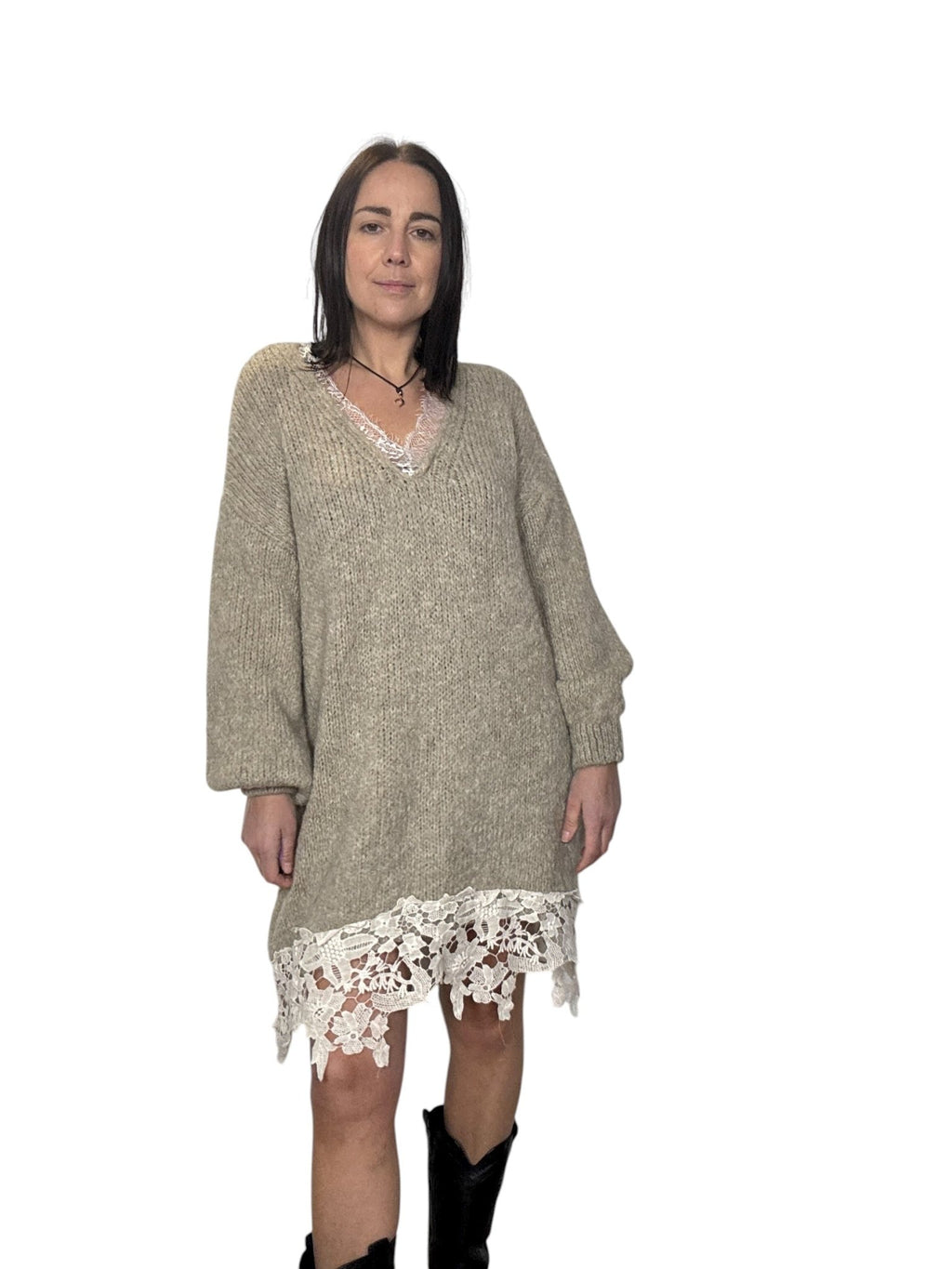 ABITO IN MAGLIA CON PIZZO DIXIE - XE BLU ABBIGLIAMENTO