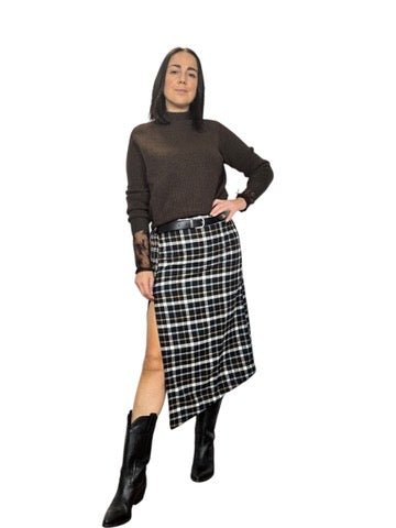 GONNA CHECK SPACCO LATERALE DIXIE - XE BLU ABBIGLIAMENTO