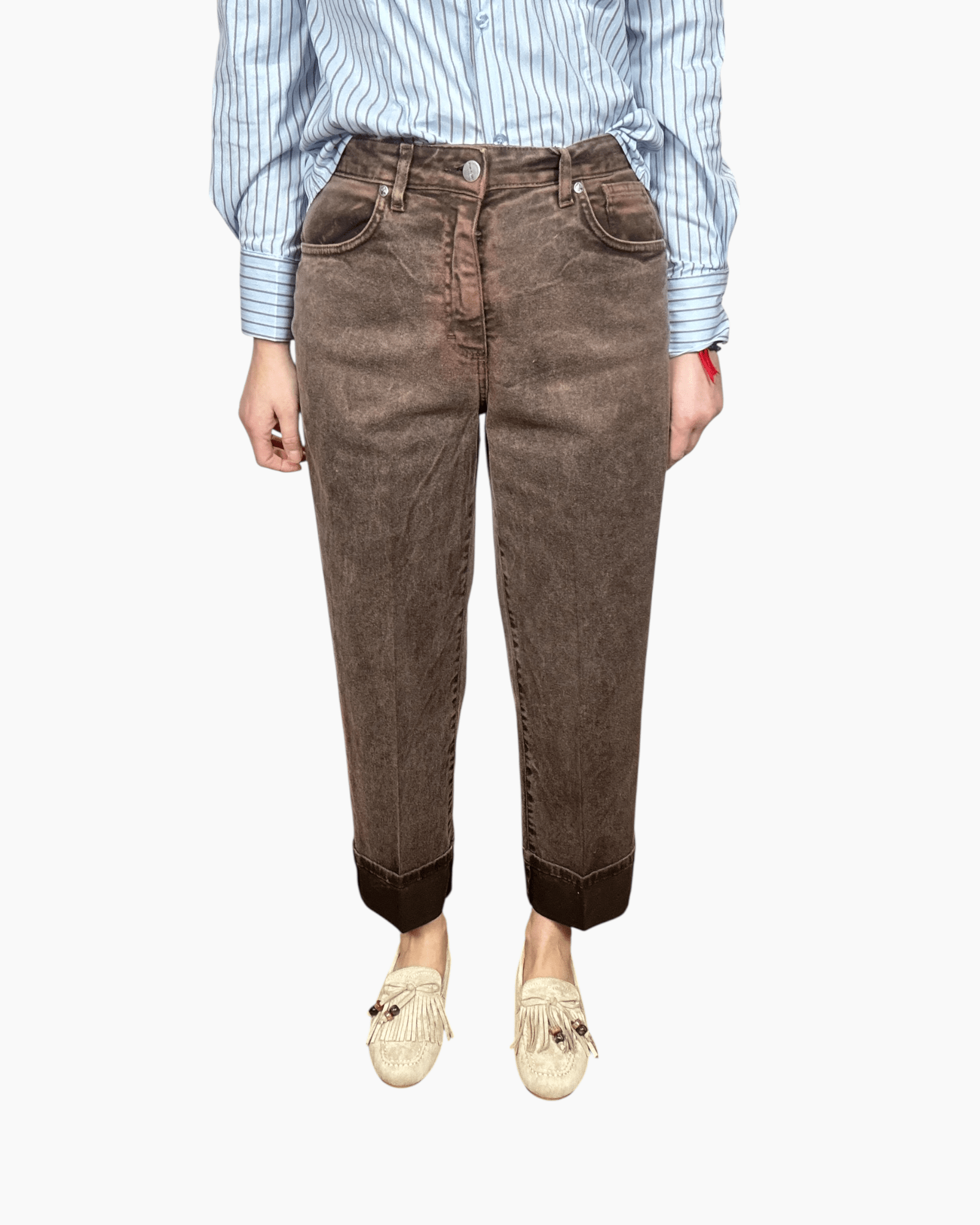 PANTALONE CON RISVOLTO SUSY MIX - XE BLU ABBIGLIAMENTO