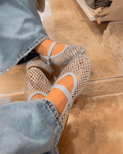 BALLERINA TRAFORATA CON STRASS SUSY MIX - XE BLU ABBIGLIAMENTO