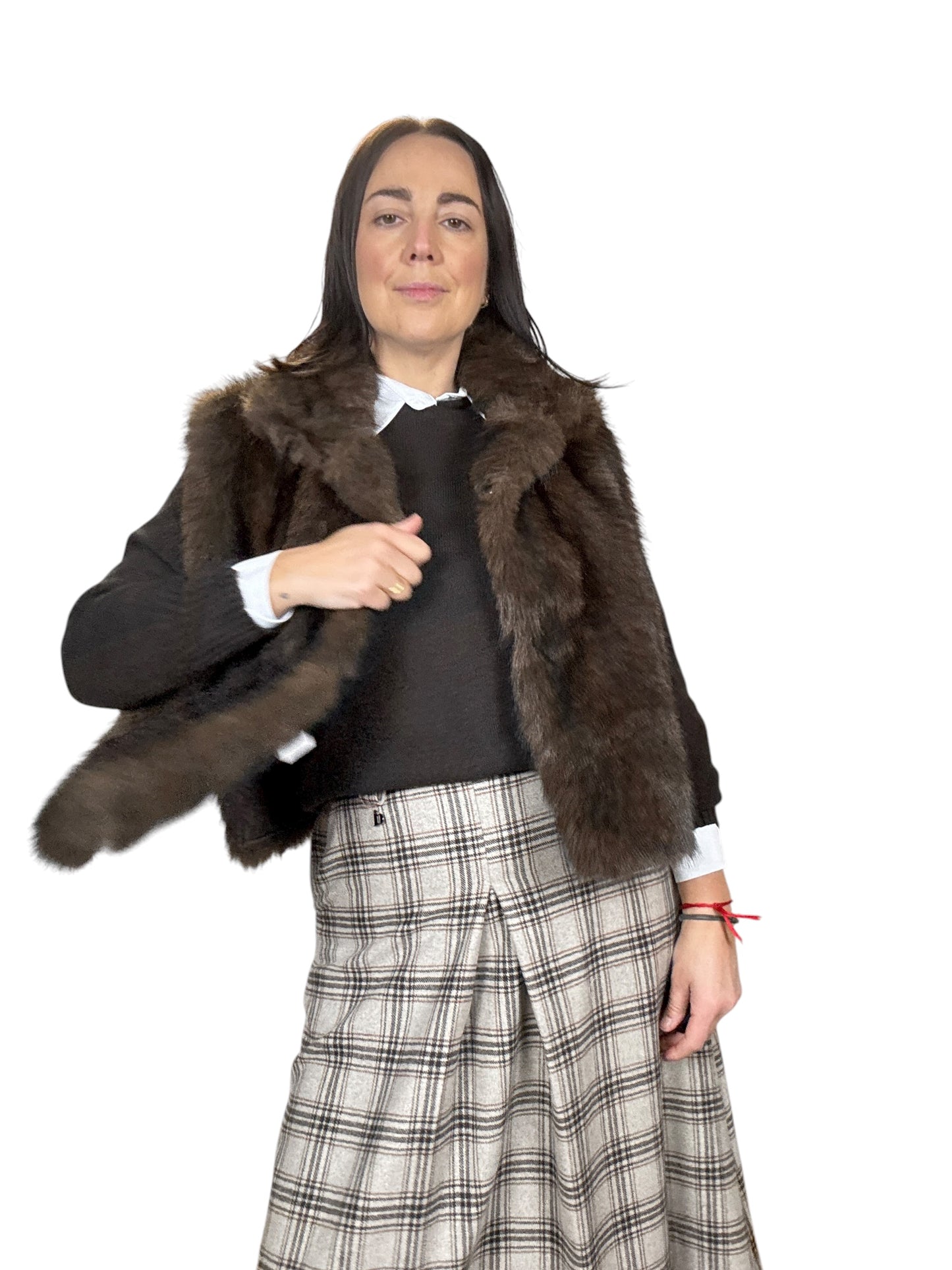 GILET IN ECOPELLICCIA TENSIONE IN