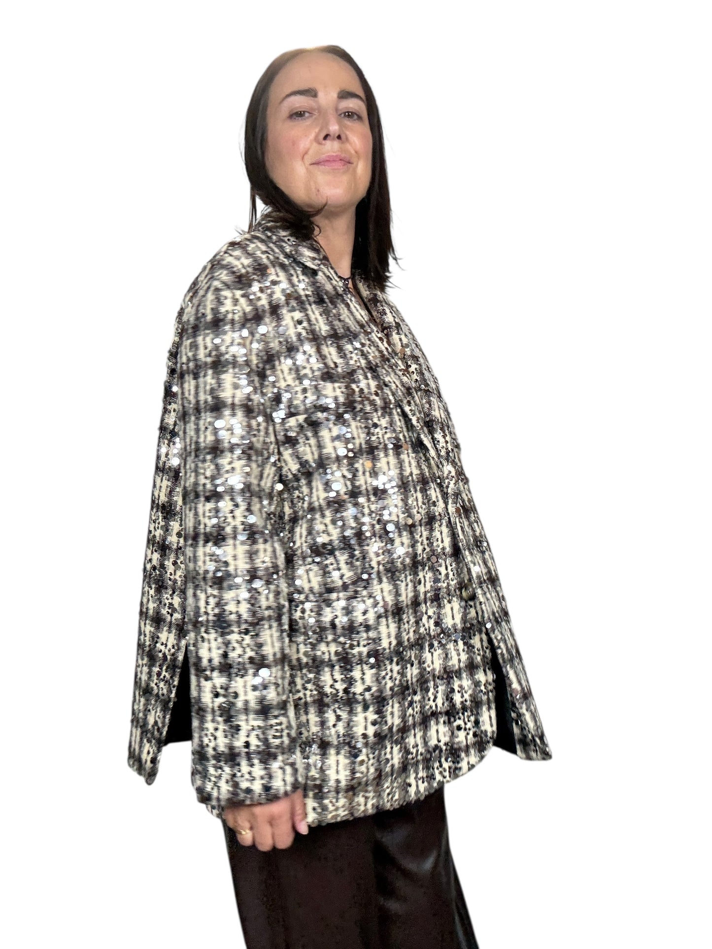 GIACCA CHECK CON PAILLETTES SUSY MIX