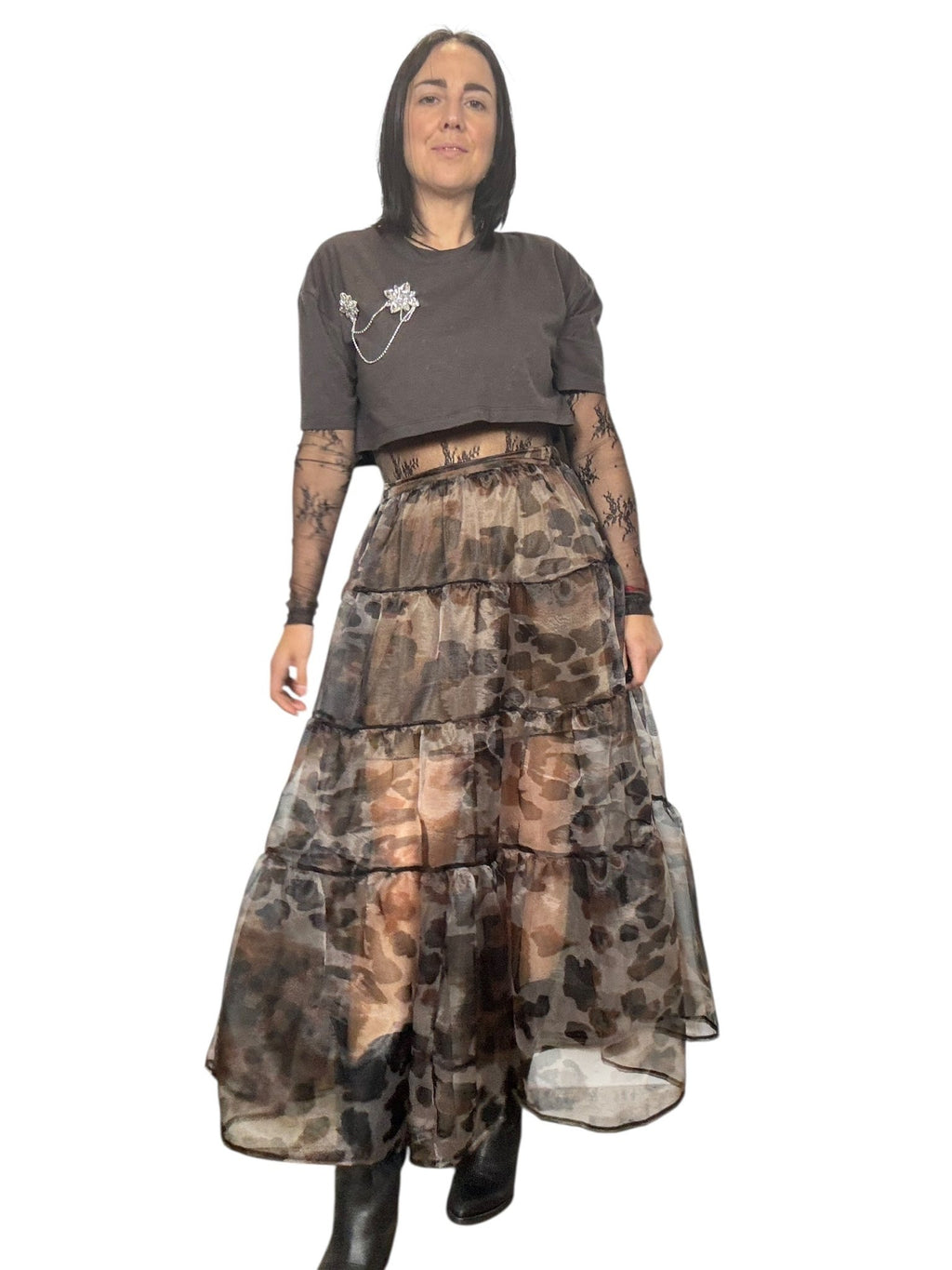 GONNA MACULATA IN TULLE SUSY MIX - XE BLU ABBIGLIAMENTO