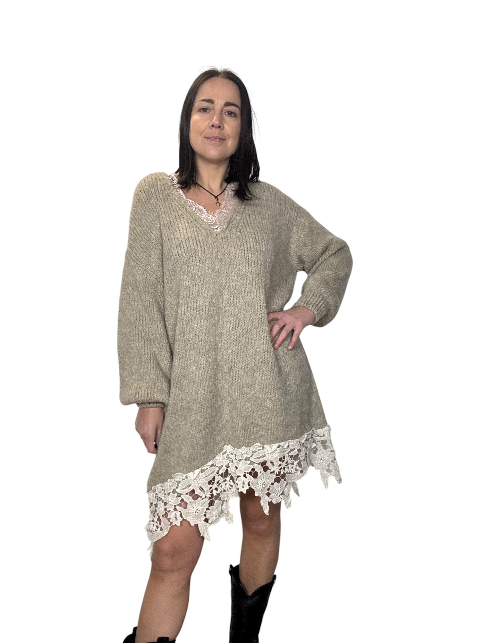 ABITO IN MAGLIA CON PIZZO DIXIE - XE BLU ABBIGLIAMENTO