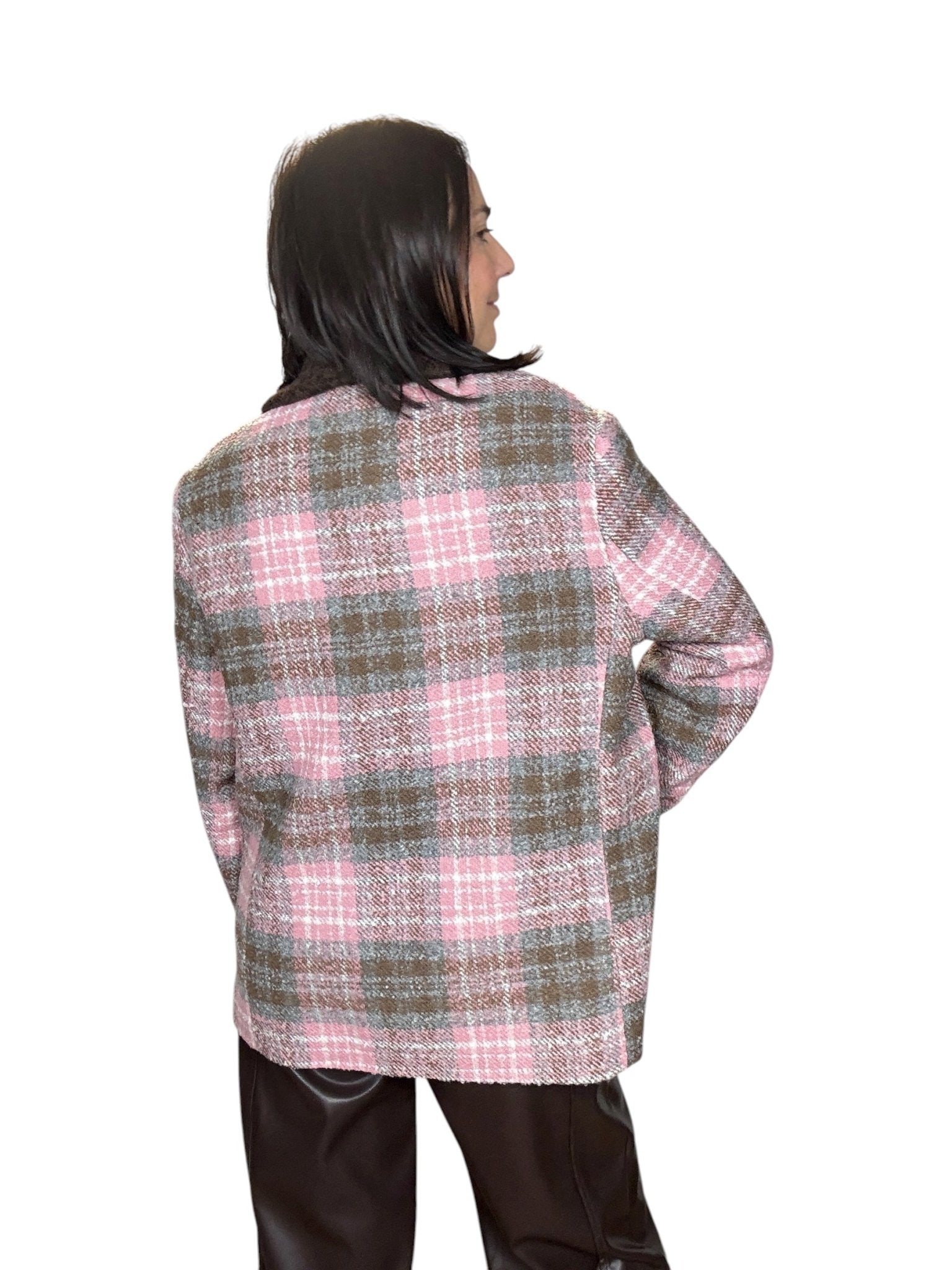 GIACCA - CAPPOTTO CHECK ROSA - MARRONE SUSY MIX - XE BLU ABBIGLIAMENTO
