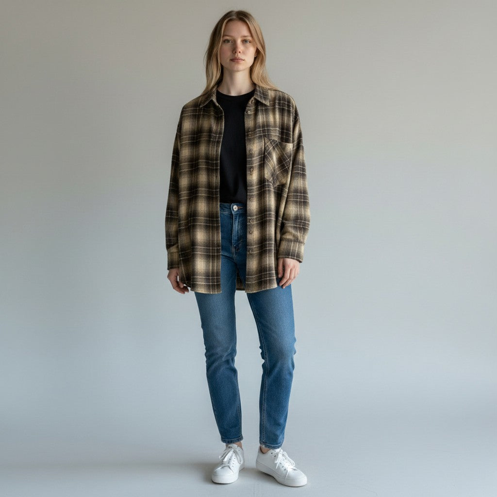 CAMICIA CHECK MARRONE SUSY MIX