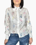 CAMICIA RICAMATA VICOLO - XE BLU ABBIGLIAMENTO