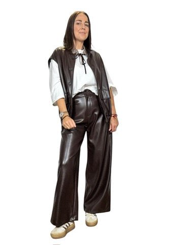 GILET IN ECOPELLE SUSY MIX - XE BLU ABBIGLIAMENTO