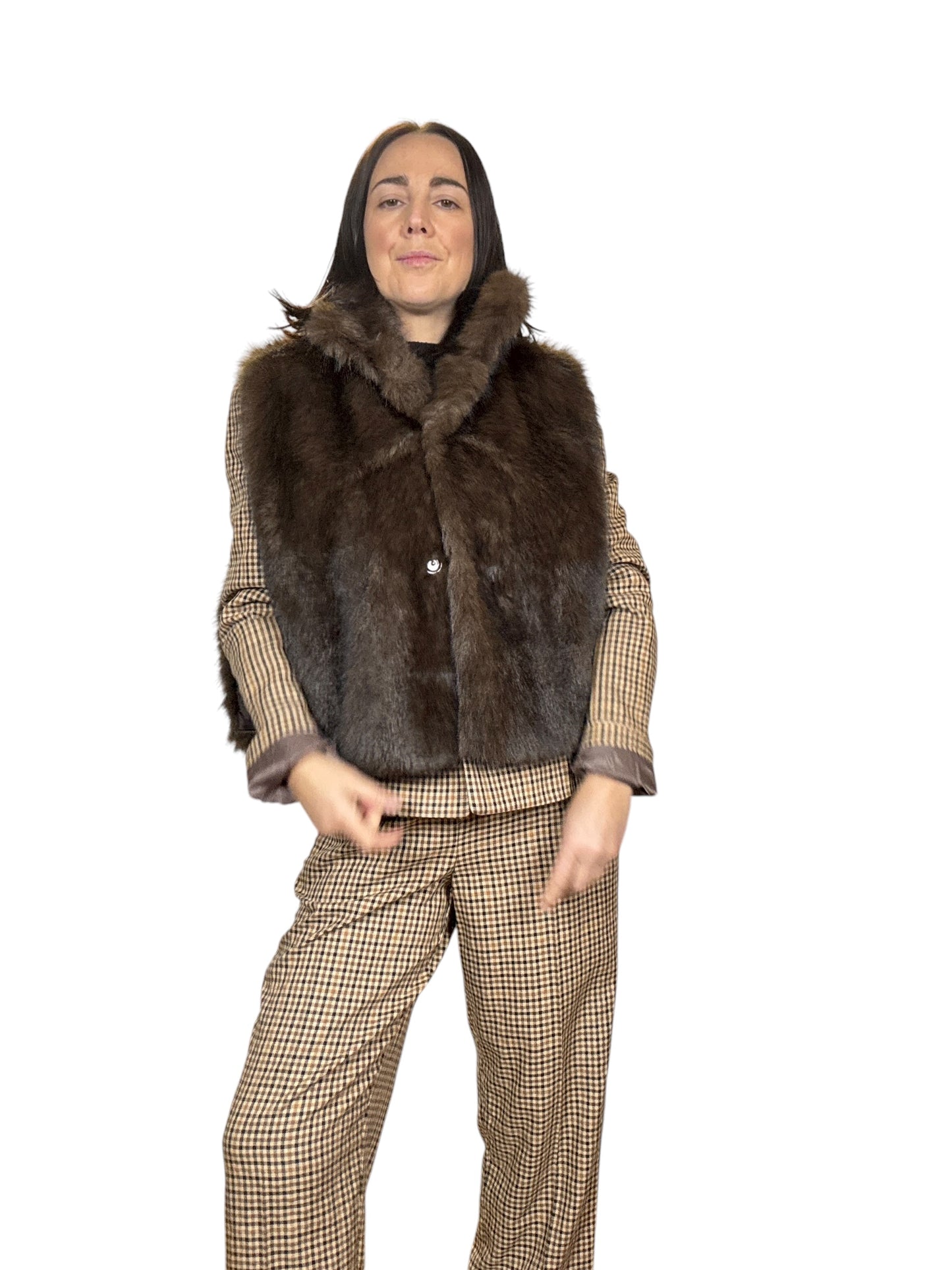 GILET IN ECOPELLICCIA TENSIONE IN