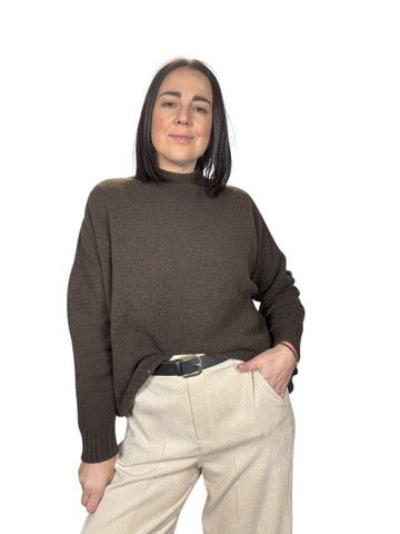 MAGLIA COLLO LUPETTO IN PURA LANA SUSY MIX - XE BLU ABBIGLIAMENTO