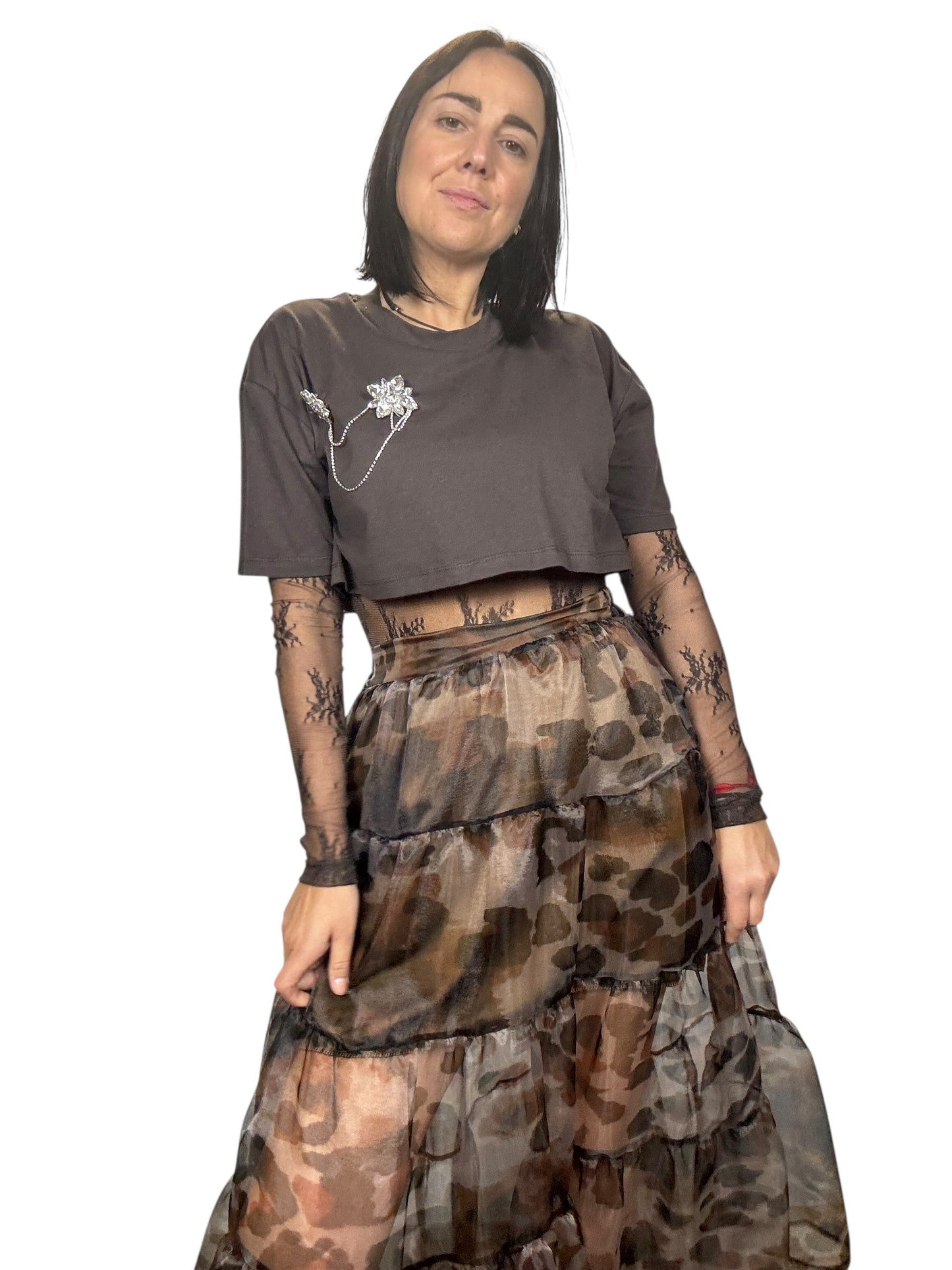 MAGLIETTA IN PIZZO CON BODY SUSY MIX