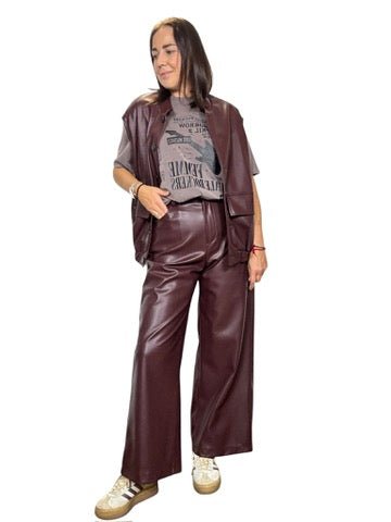 GILET IN ECOPELLE SUSY MIX - XE BLU ABBIGLIAMENTO