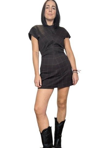 ABITO CORTO CHECK VICOLO - XE BLU ABBIGLIAMENTO