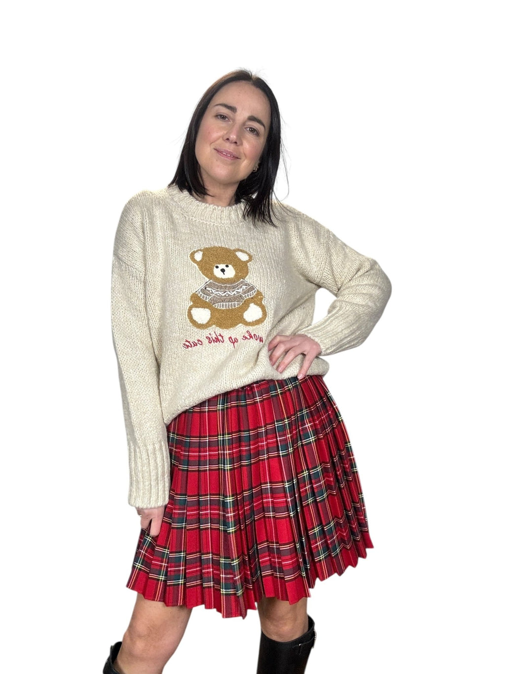 MAGLIA LAVORATA CON ORSETTO VICOLO - XE BLU ABBIGLIAMENTO