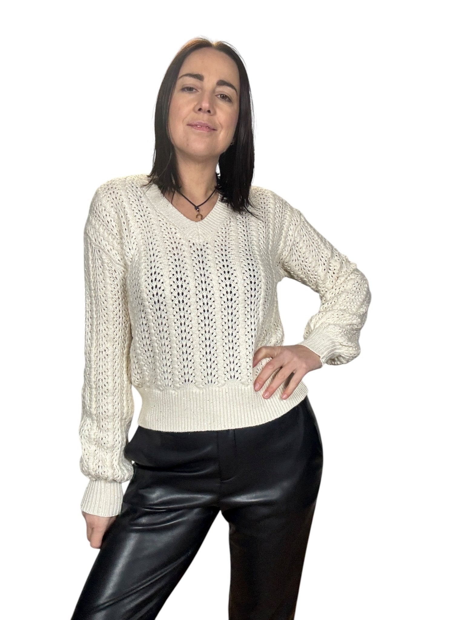 MAGLIA TRAFORATA SUSY MIX - XE BLU ABBIGLIAMENTO