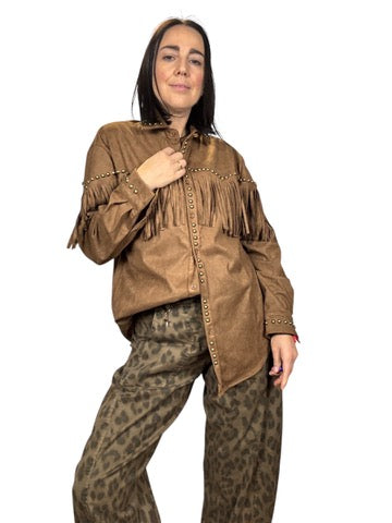 GIACCA-CAMICIA ECODAINO CON FRANGE E BORCHIE SUSY MIX