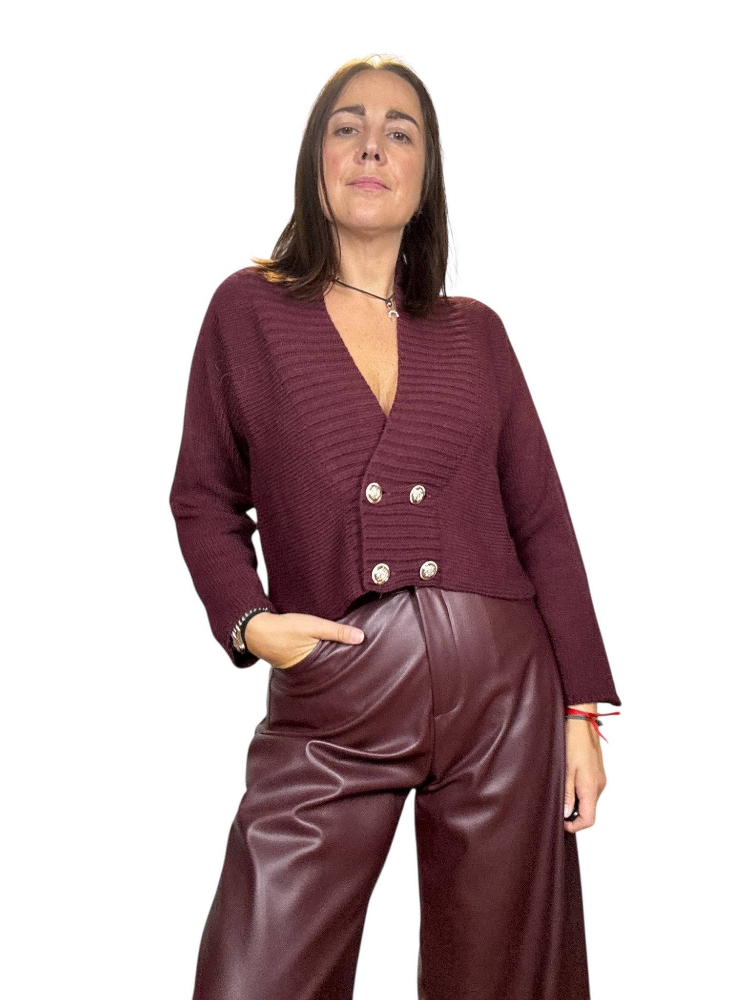 GIACCHINA CROPPED A DOPPIOPETTO SUSY MIX - XE BLU ABBIGLIAMENTO