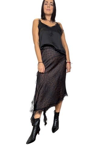 GONNA MACULATA ASIMMETRICA SUSY MIX - XE BLU ABBIGLIAMENTO