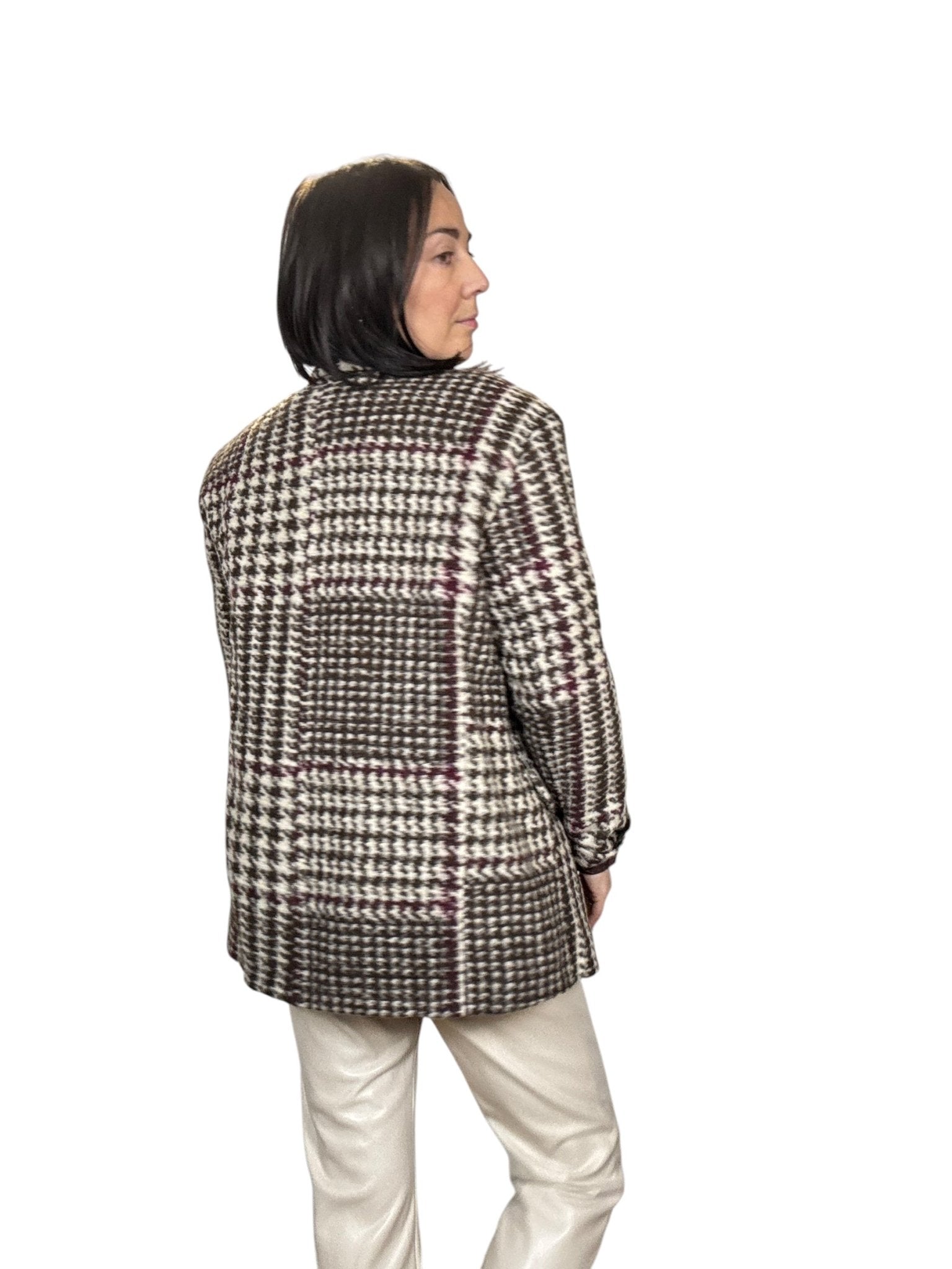 GIACCA PIEDE POULE VINO SUSY MIX - XE BLU ABBIGLIAMENTO