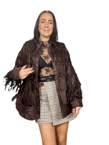 CAMICIA IN SUEDE CON FRANGE SUSY MIX