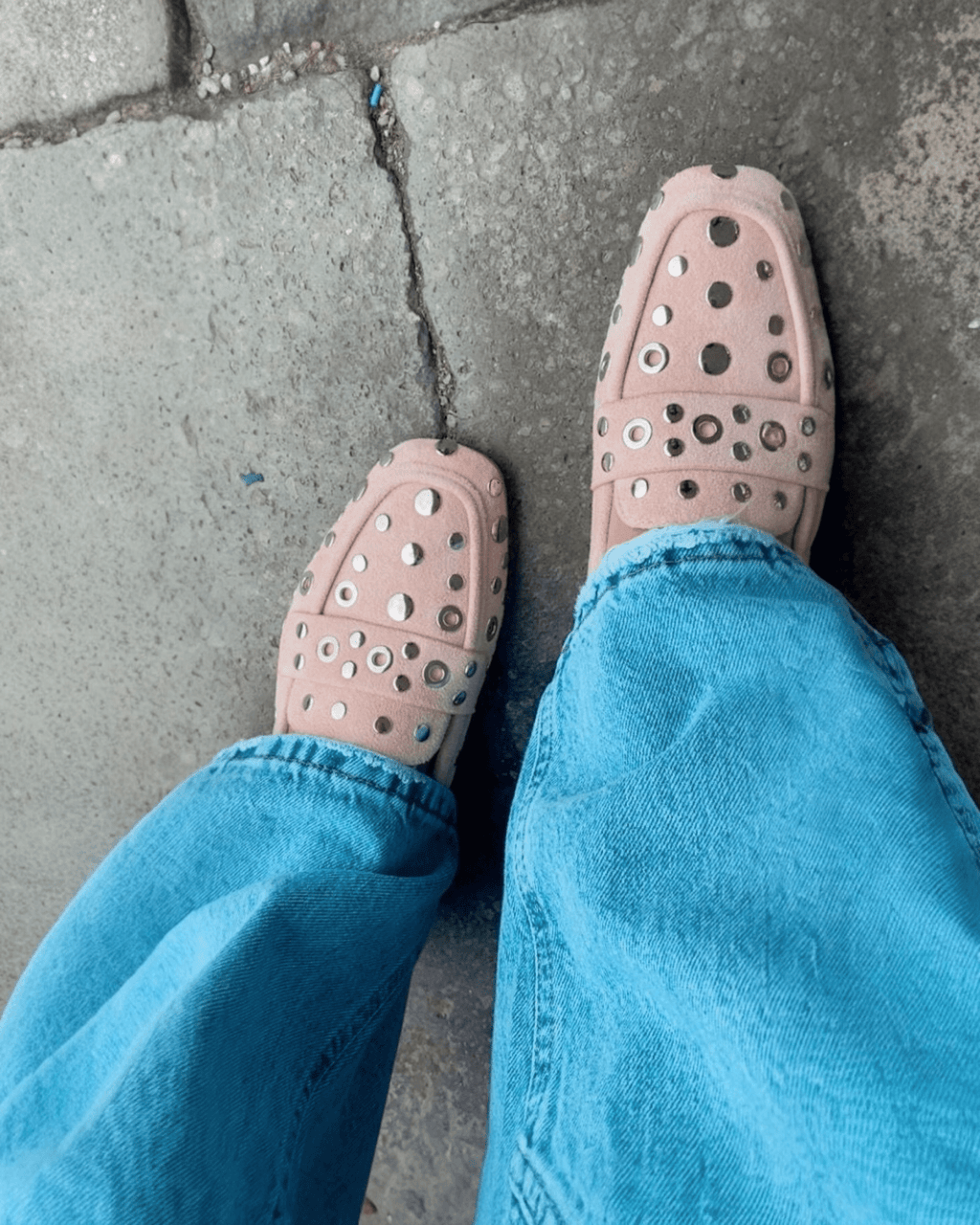 MOCASSINO CON BORCHIE SUSY MIX - XE BLU ABBIGLIAMENTO