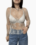 MAGLIETTA IN PIZZO SUSY MIX - XE BLU ABBIGLIAMENTO
