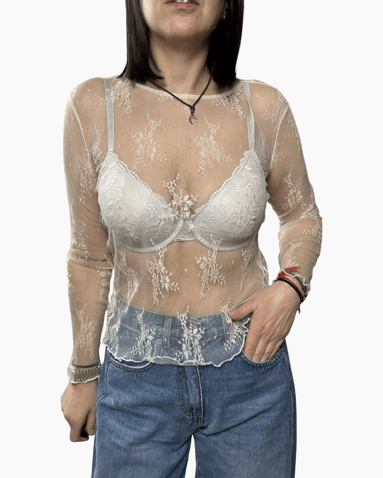MAGLIETTA IN PIZZO SUSY MIX - XE BLU ABBIGLIAMENTO