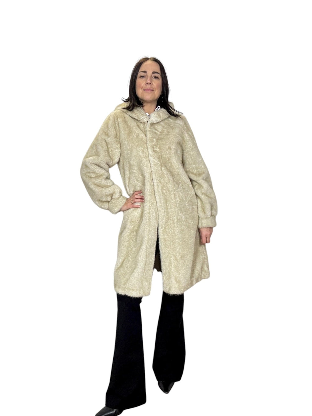 PELLICCIA LUNGA CON CAPPUCCIO SUSY MIX - XE BLU ABBIGLIAMENTO