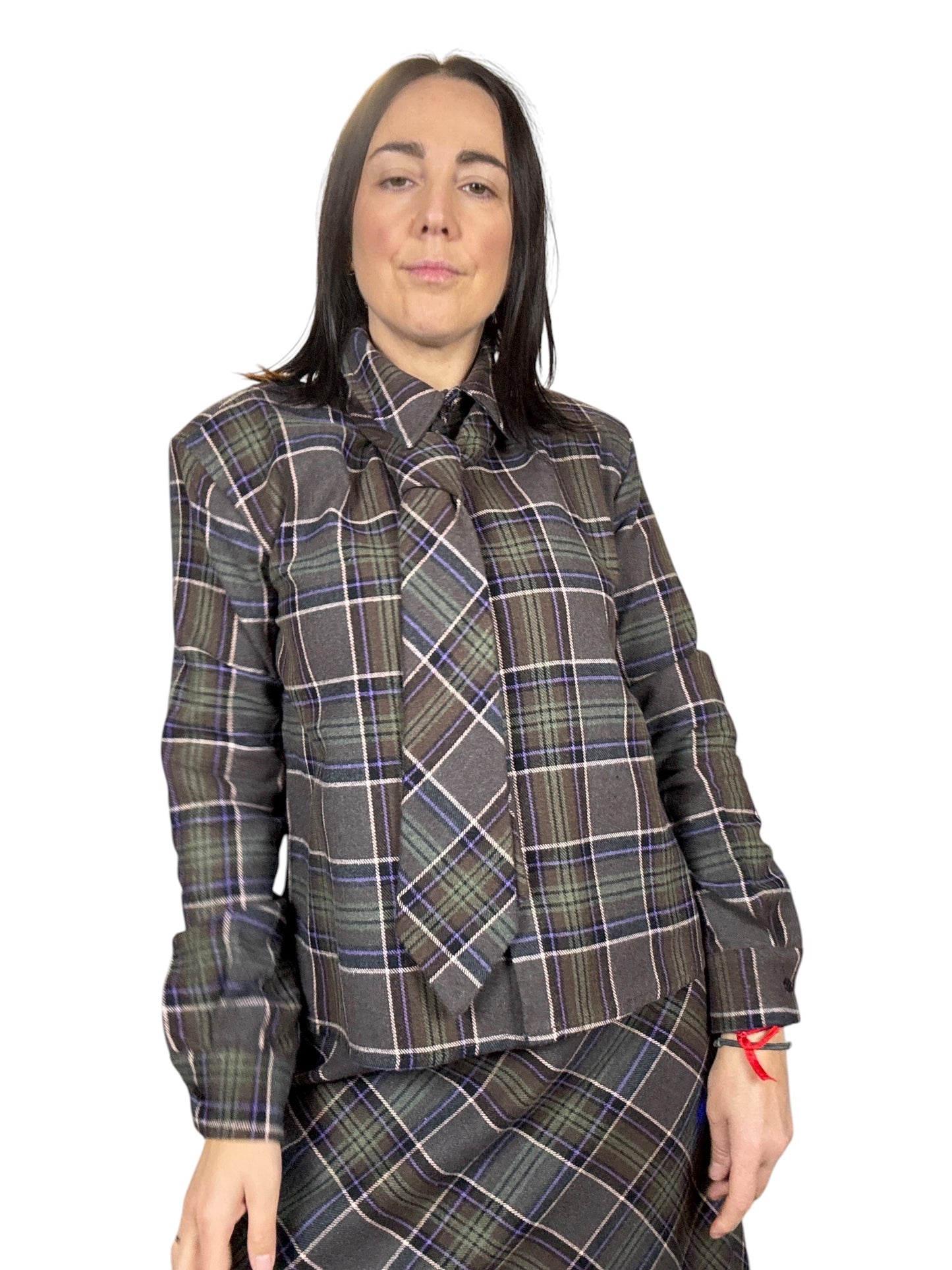CAMICIA CON CRAVATTA CHECK TENSIONE IN