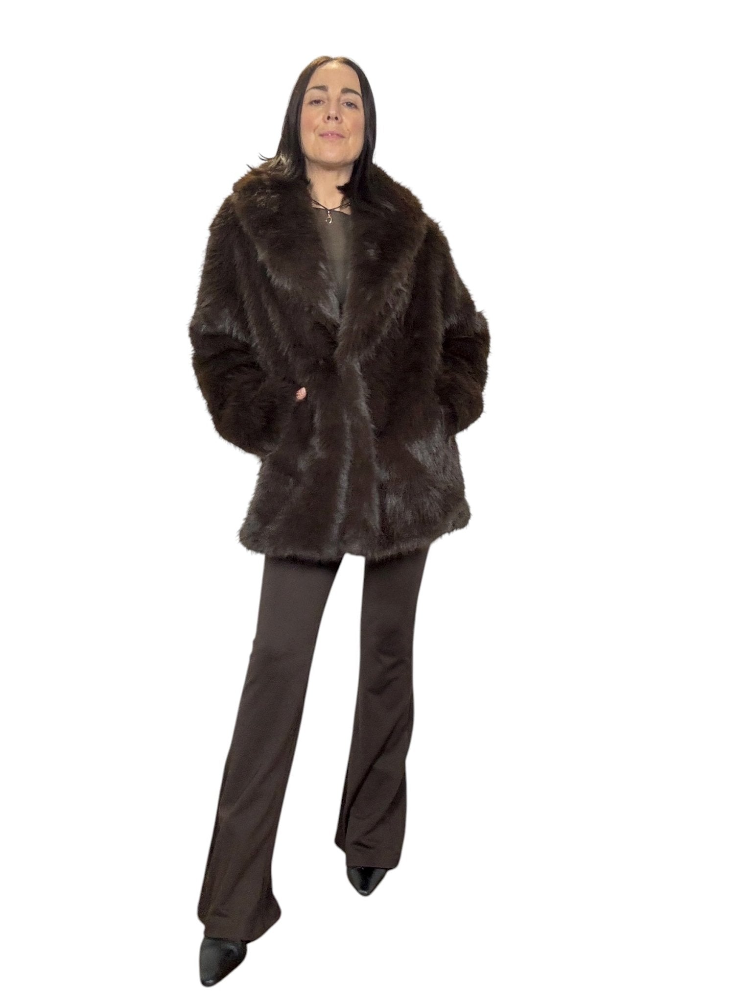 PELLICCIA LUNGA CON CAPPUCCIO SUSY MIX - XE BLU ABBIGLIAMENTO