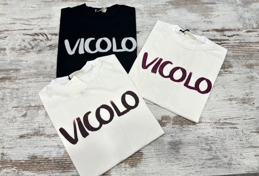 T-SHIRT VICOLO SCRITTA SFUMATA