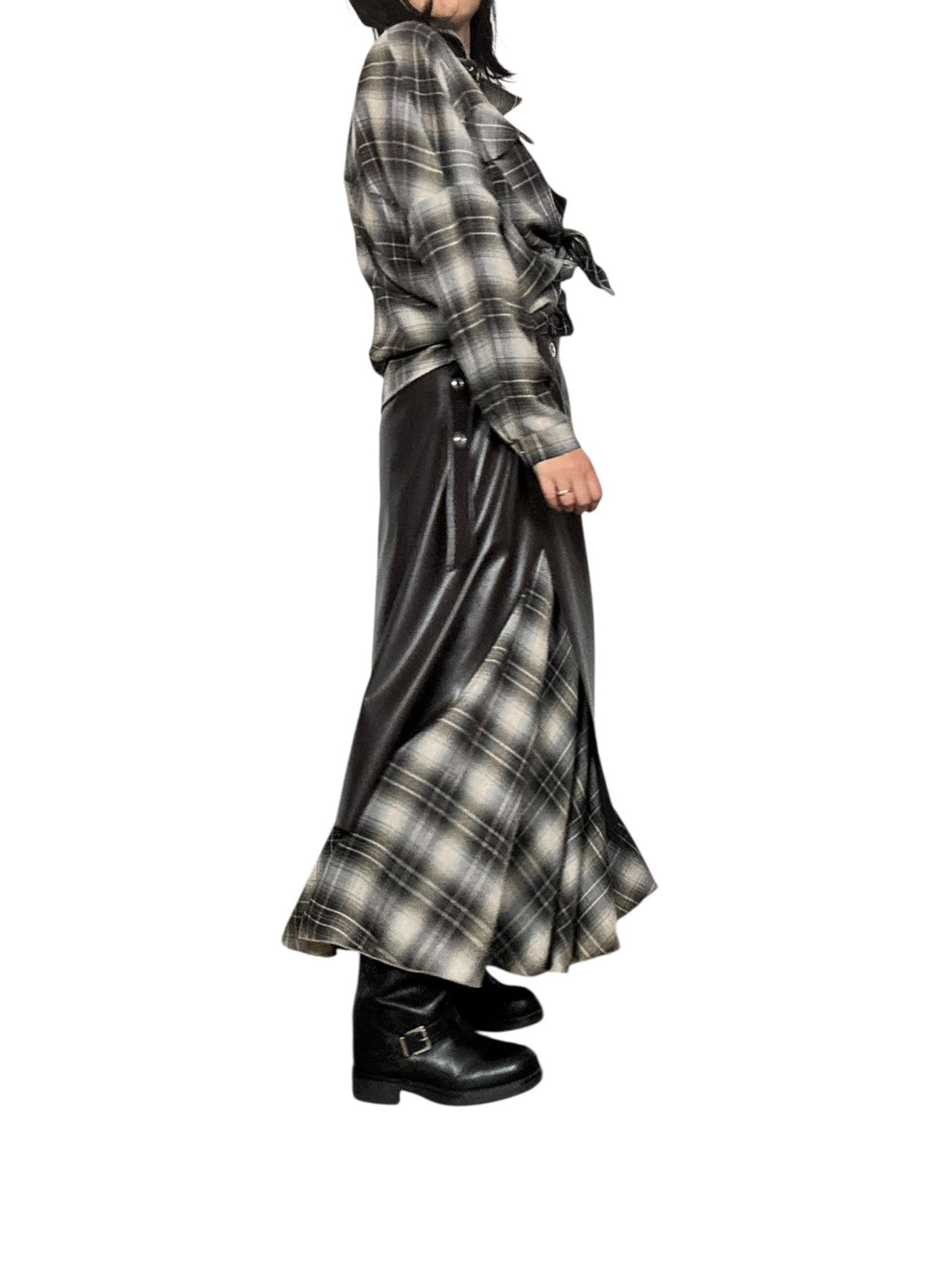 GONNA DOPPIA CHECK+ECOPELLE DIXIE - XE BLU ABBIGLIAMENTO