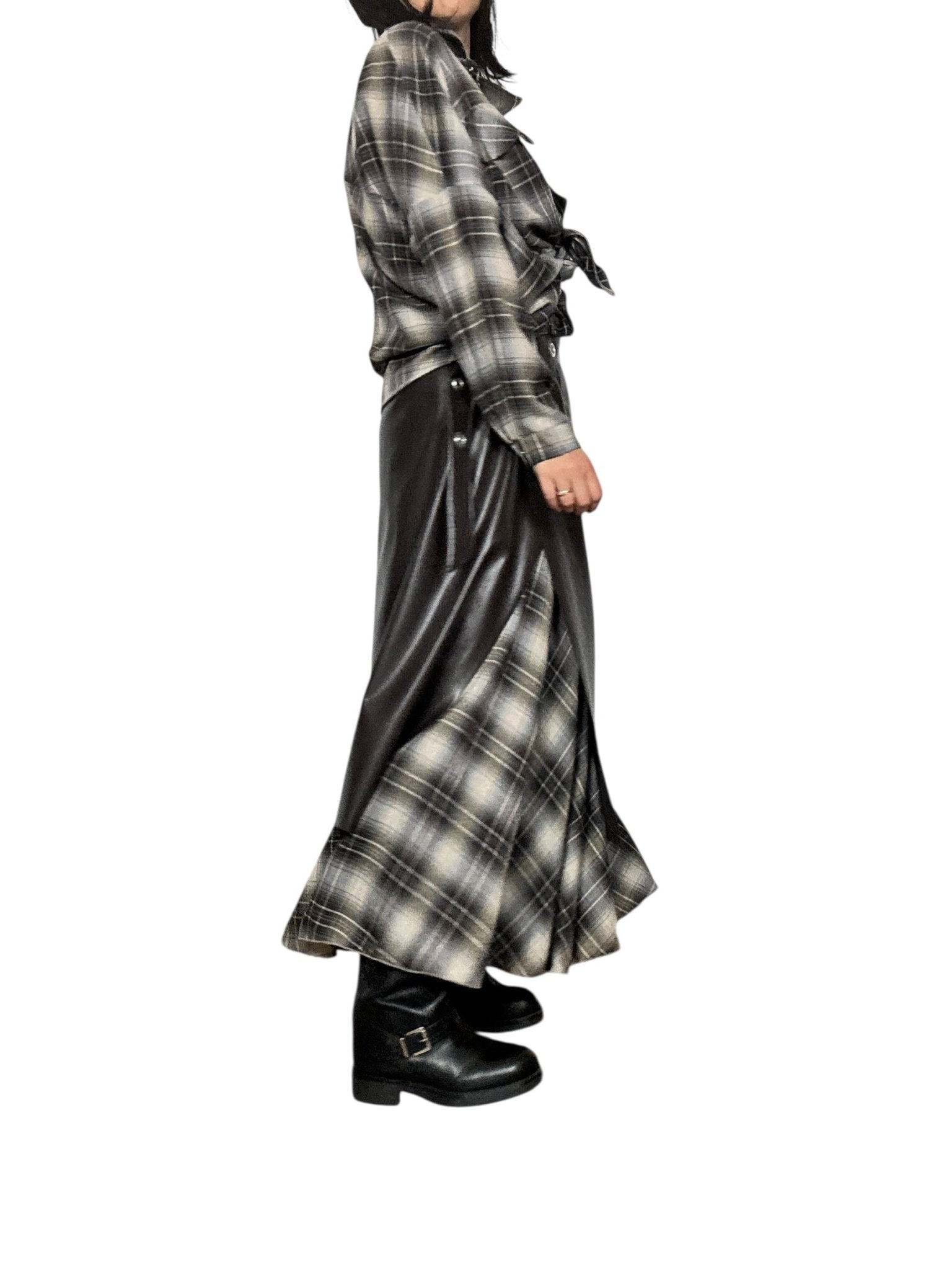 GONNA DOPPIA CHECK+ECOPELLE DIXIE - XE BLU ABBIGLIAMENTO