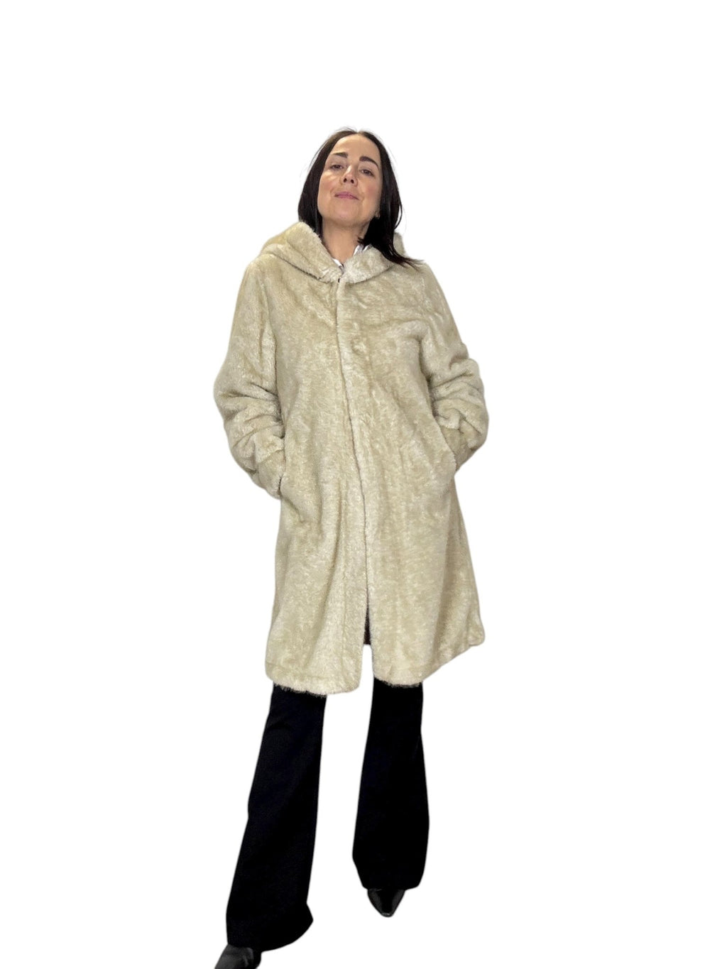 PELLICCIA LUNGA CON CAPPUCCIO SUSY MIX - XE BLU ABBIGLIAMENTO