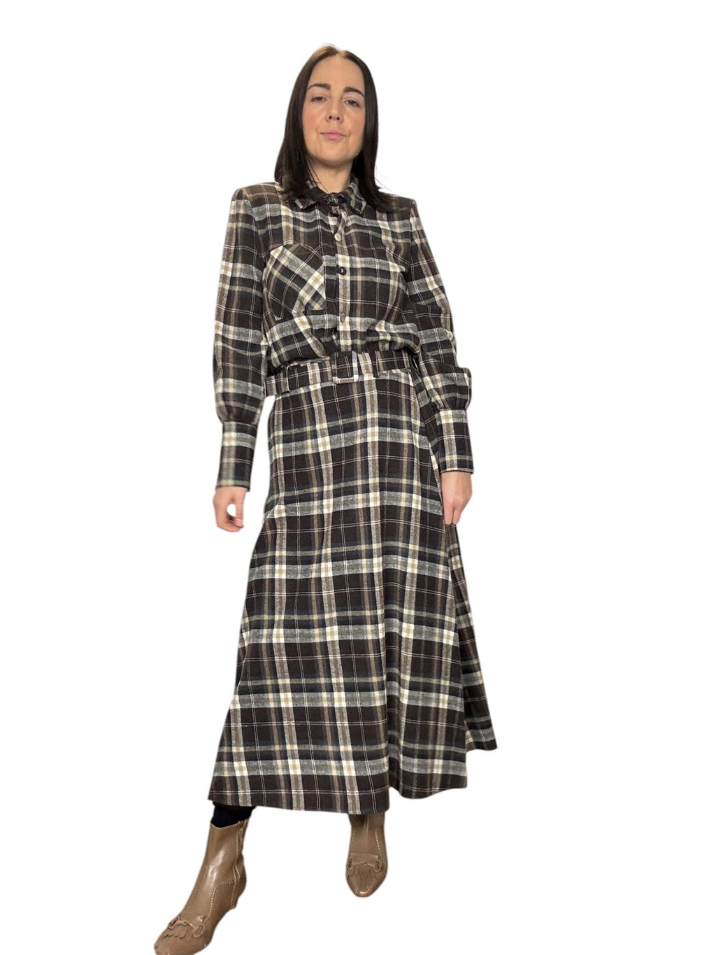 CAMICIA CHECK CROPPED SUSY MIX - XE BLU ABBIGLIAMENTO