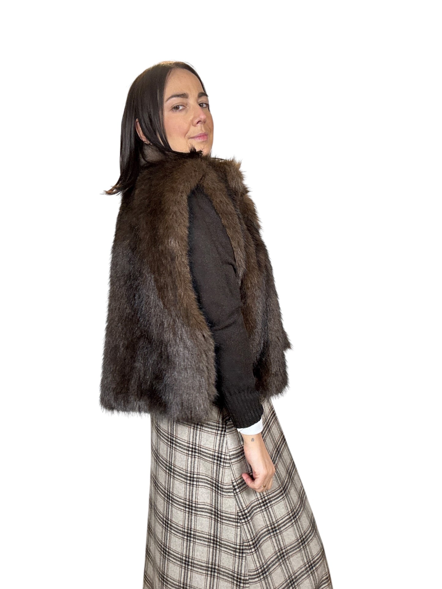 GILET IN ECOPELLICCIA TENSIONE IN