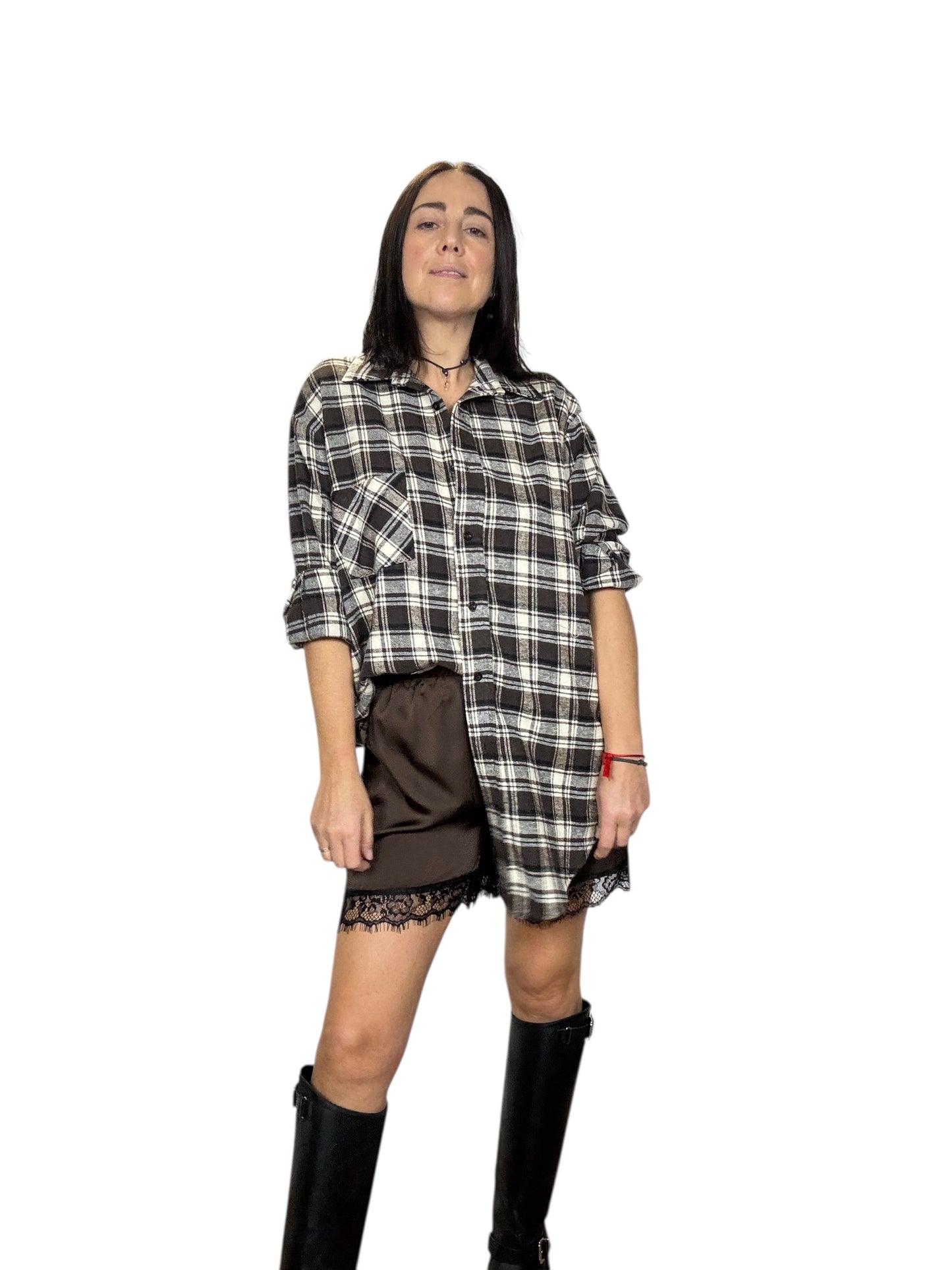 CAMICIA MAXI CHECK IN FLANELLA SUSY MIX