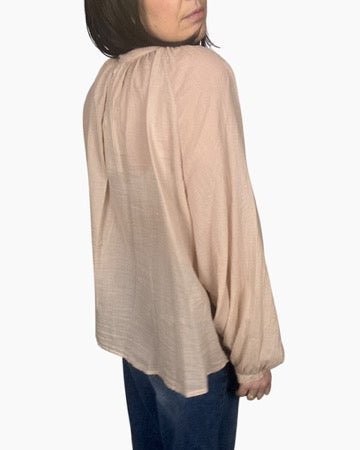 CAMICIA IN MUSSOLA TINTA UNITA SUSY MIX - XE BLU ABBIGLIAMENTO