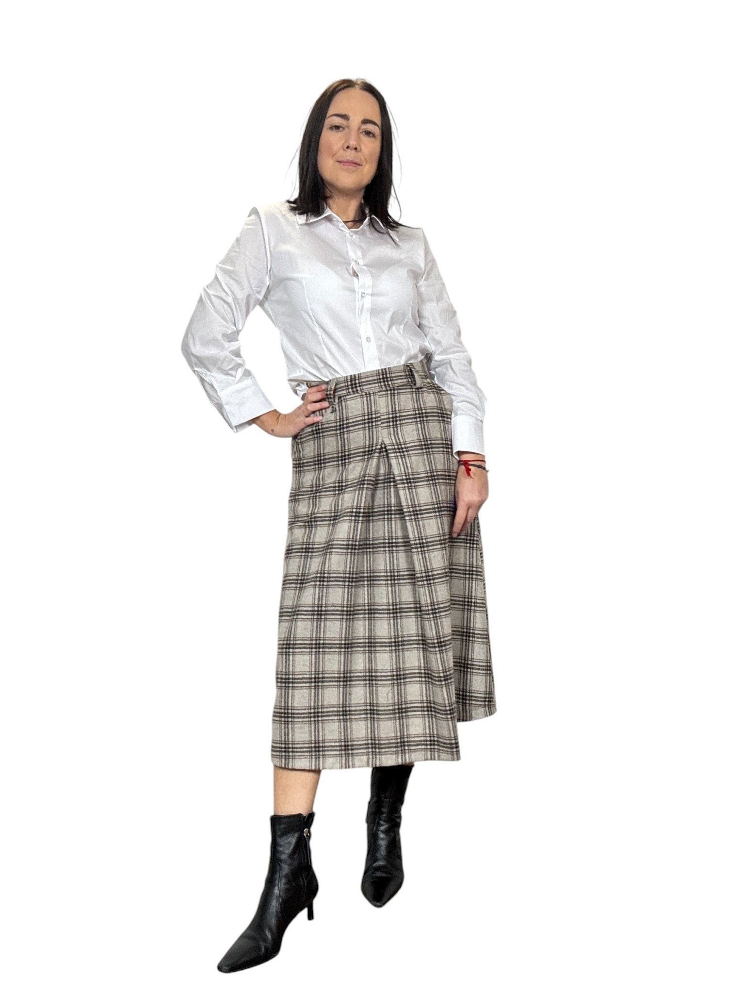 GONNA CHECK CON SOFFIETTO DIXIE - XE BLU ABBIGLIAMENTO