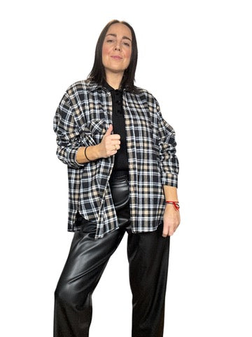 CAMICIA CHECK BLU-NERO MOTEL