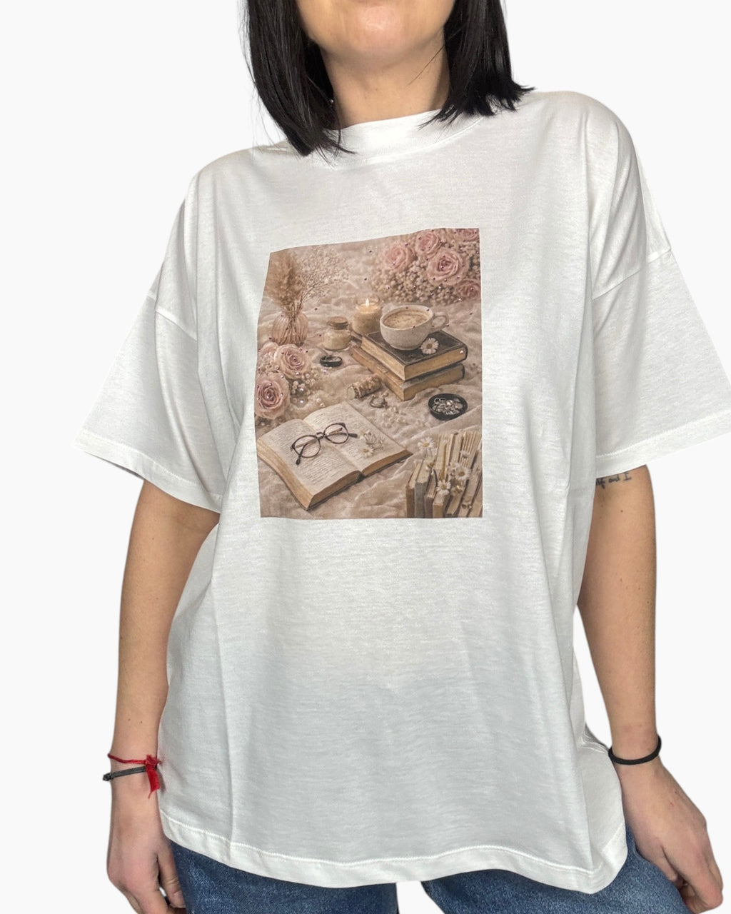 T - SHIRT STAMPA LIBRI VICOLO - XE BLU ABBIGLIAMENTO