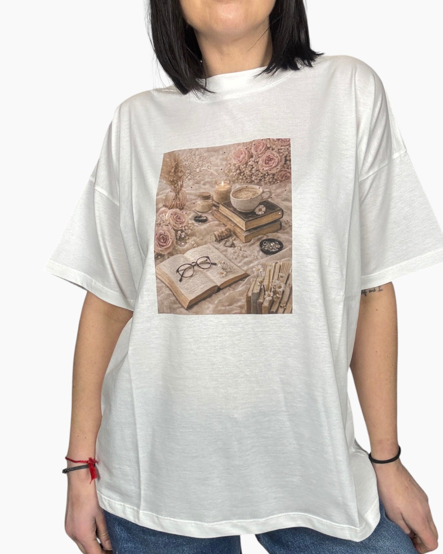 T - SHIRT STAMPA LIBRI VICOLO - XE BLU ABBIGLIAMENTO