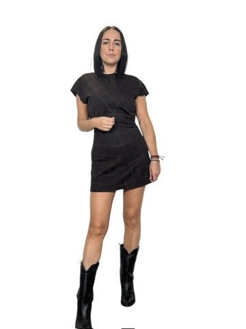 ABITO CORTO CHECK VICOLO - XE BLU ABBIGLIAMENTO